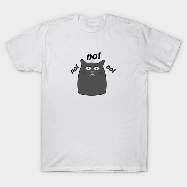 Fun Cat Says No T-Shirt by SandraKC